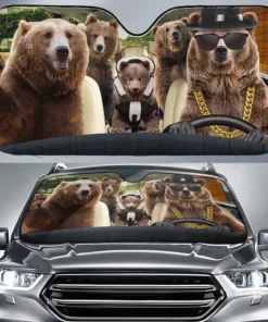 Brown Bear Family Auto Car Sunshade