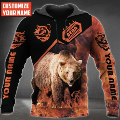 Personalized Name Brown Bear All Over Printed Unisex Shirt