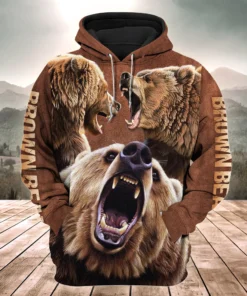 Brown Bear Art 3D All Over Printed Unisex Shirt