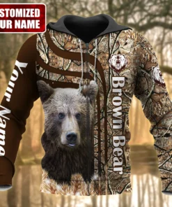 Personalized Name Brown Bear All Over Printed Unisex Shirt
