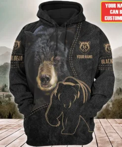 Personalized Name Black Bear Q4 All Over Printed Unisex Shirt