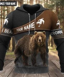 Personalized Name Brown Bear 2 All Over Printed Unisex Shirt Q061101