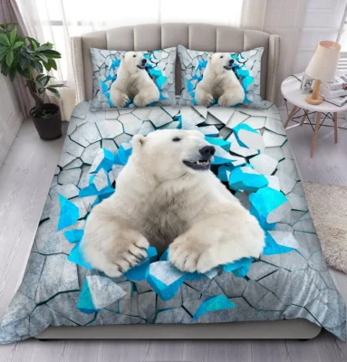 Polar Bear Wall All Over Printed Bedding Set Q081005