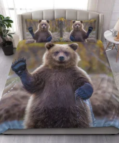 Bear Saying Hi S4 All Over Printed Bedding Set S161006