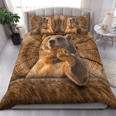 Bear Saying Hi S5 All Over Printed Bedding Set S201002