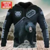 Personalized Name Black Bear Q6 All Over Printed Unisex Shirt Q221103