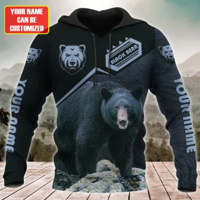 Personalized Name Black Bear Q6 All Over Printed Unisex Shirt Q221103